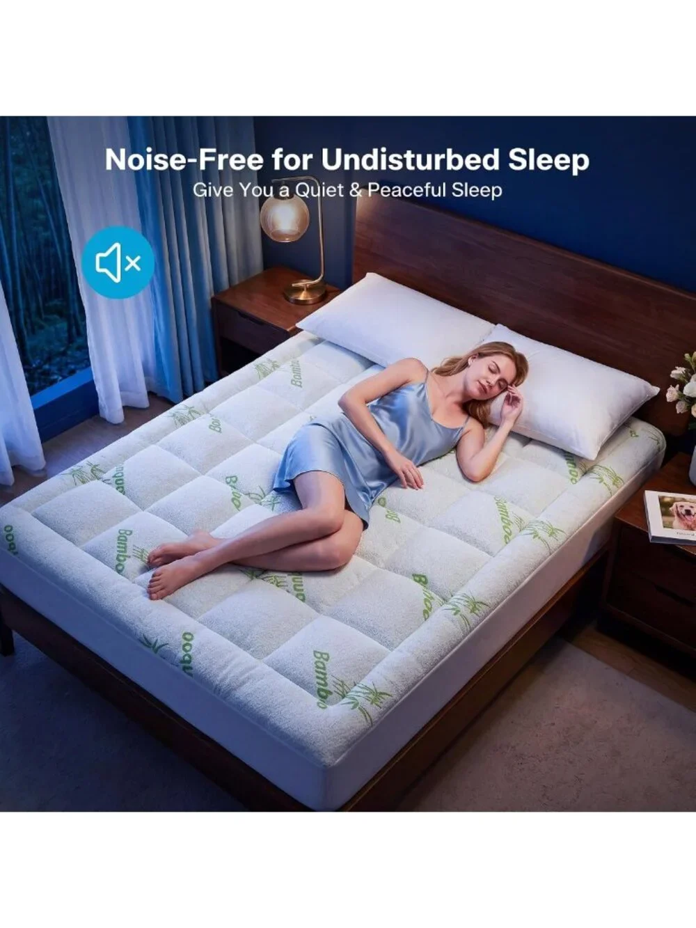 Extra Thick Waterproof King Size Mattress Topper - Cooling Bamboo Pad for Back